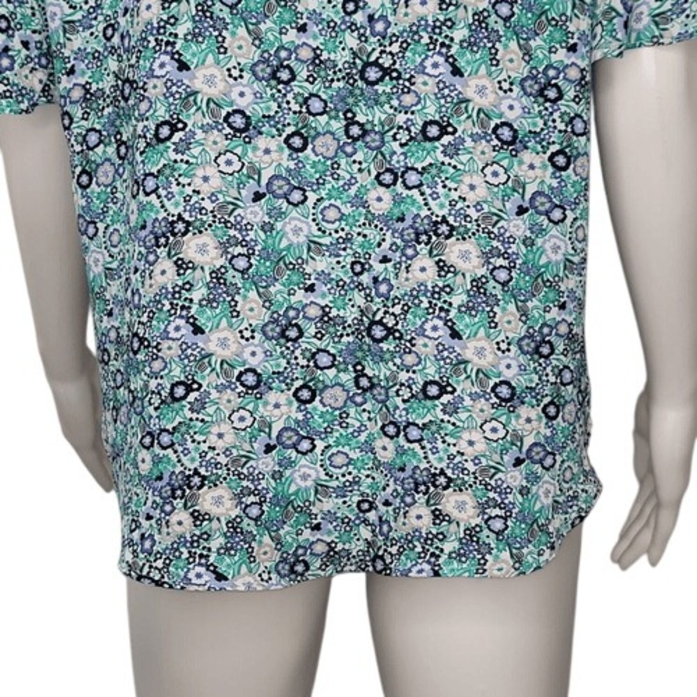 Roz & Ali‎ Blue & Green Floral V-Neck Blouse - Picture 10 of 13